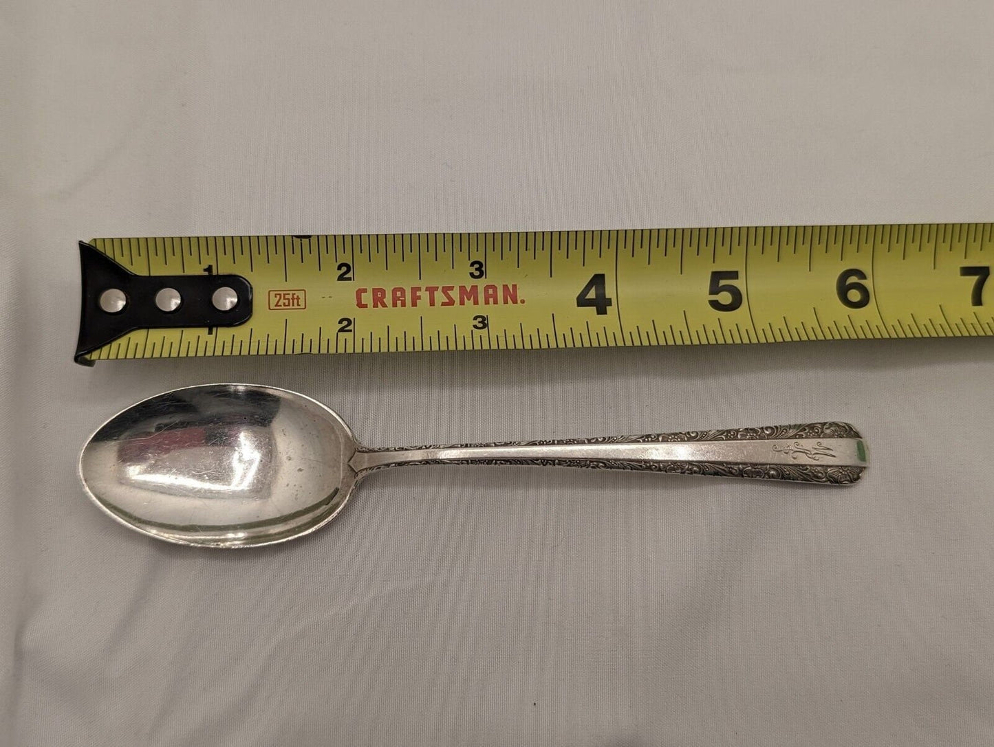 Vintage Towle Candlelight 1934 Sterling Silver Teaspoon 6" Monogrammed- 25g Antique Collectible Utensil image 9