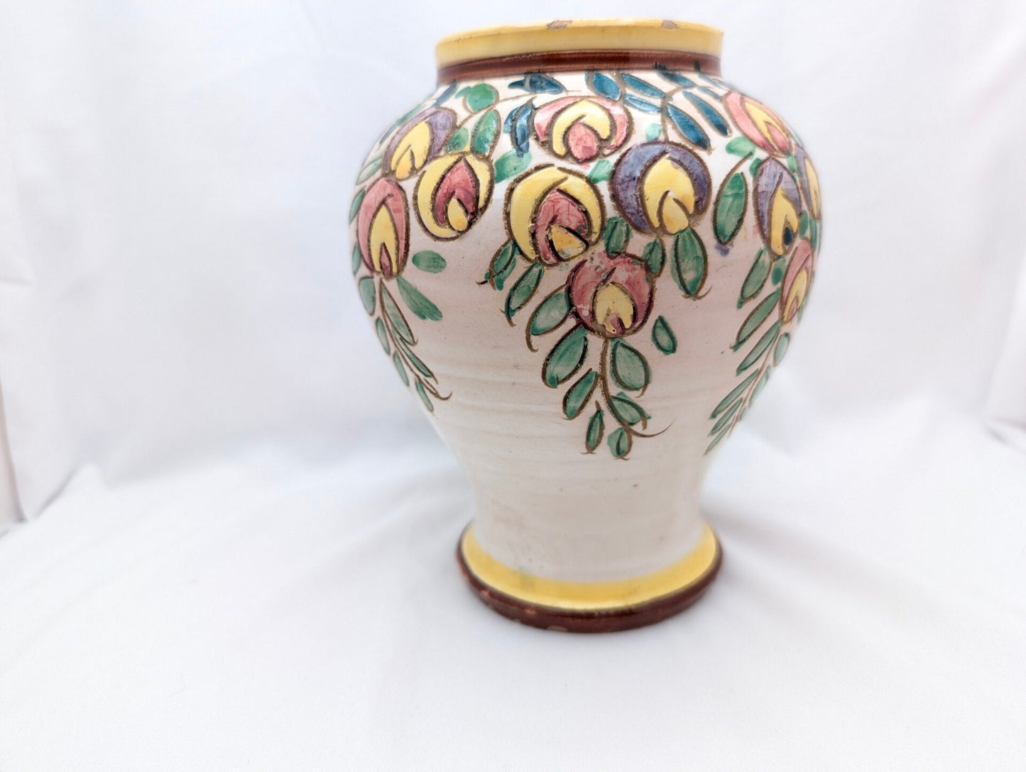 Italian Sgraffito Art Pottery Vase Marked & Handpainted - Boho Rustic Vintage MCM image 6