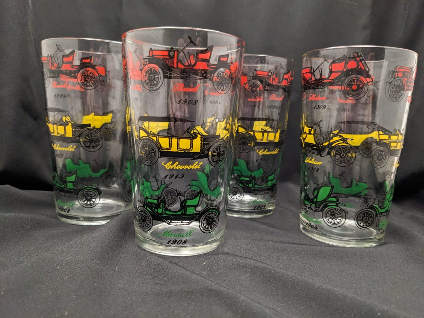 Antique Car Tumblers by Jeanette Glass 10 oz (Set of 4) Mid Century Vintage image 7