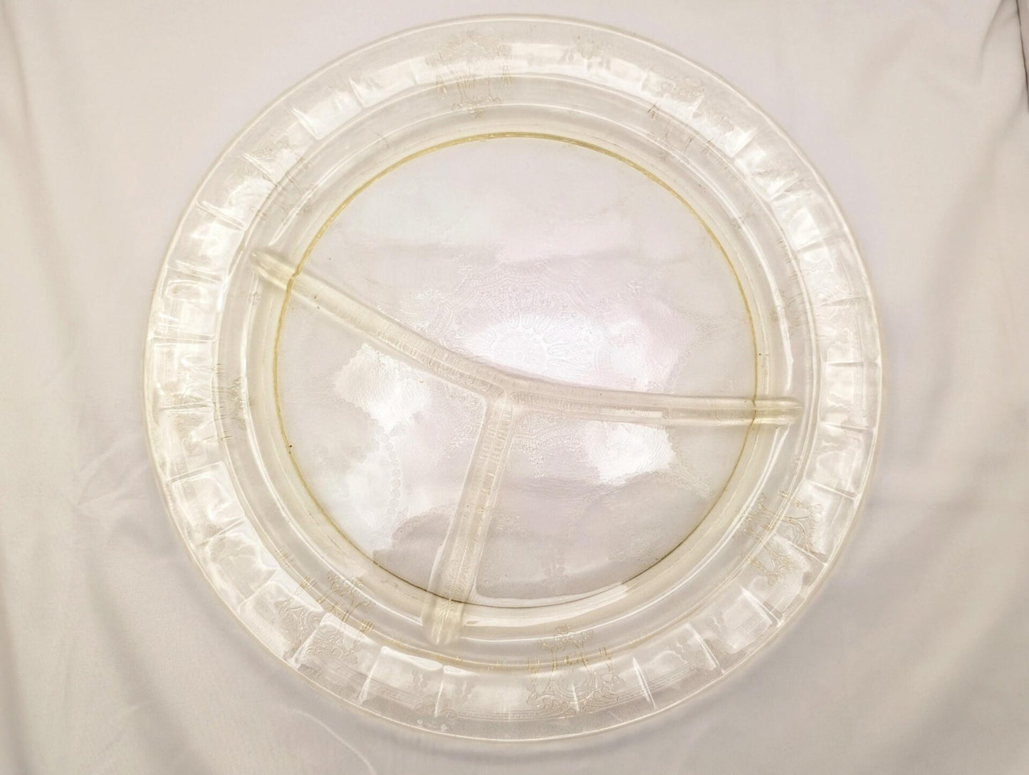 Cameo Yellow Depression Glass Divided Plate by Anchor Hocking Often Called Ballerina or Dancing Girl - 10 1/2 Inches, 1930s image 8