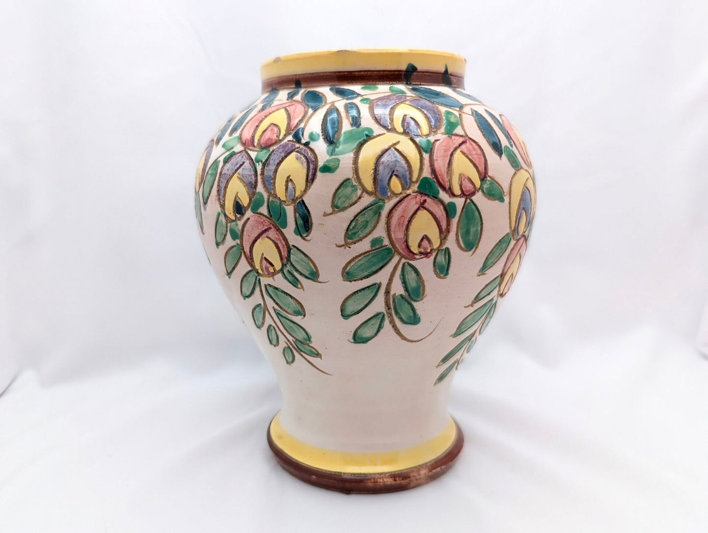 Italian Sgraffito Art Pottery Vase Marked & Handpainted - Boho Rustic Vintage MCM image 7