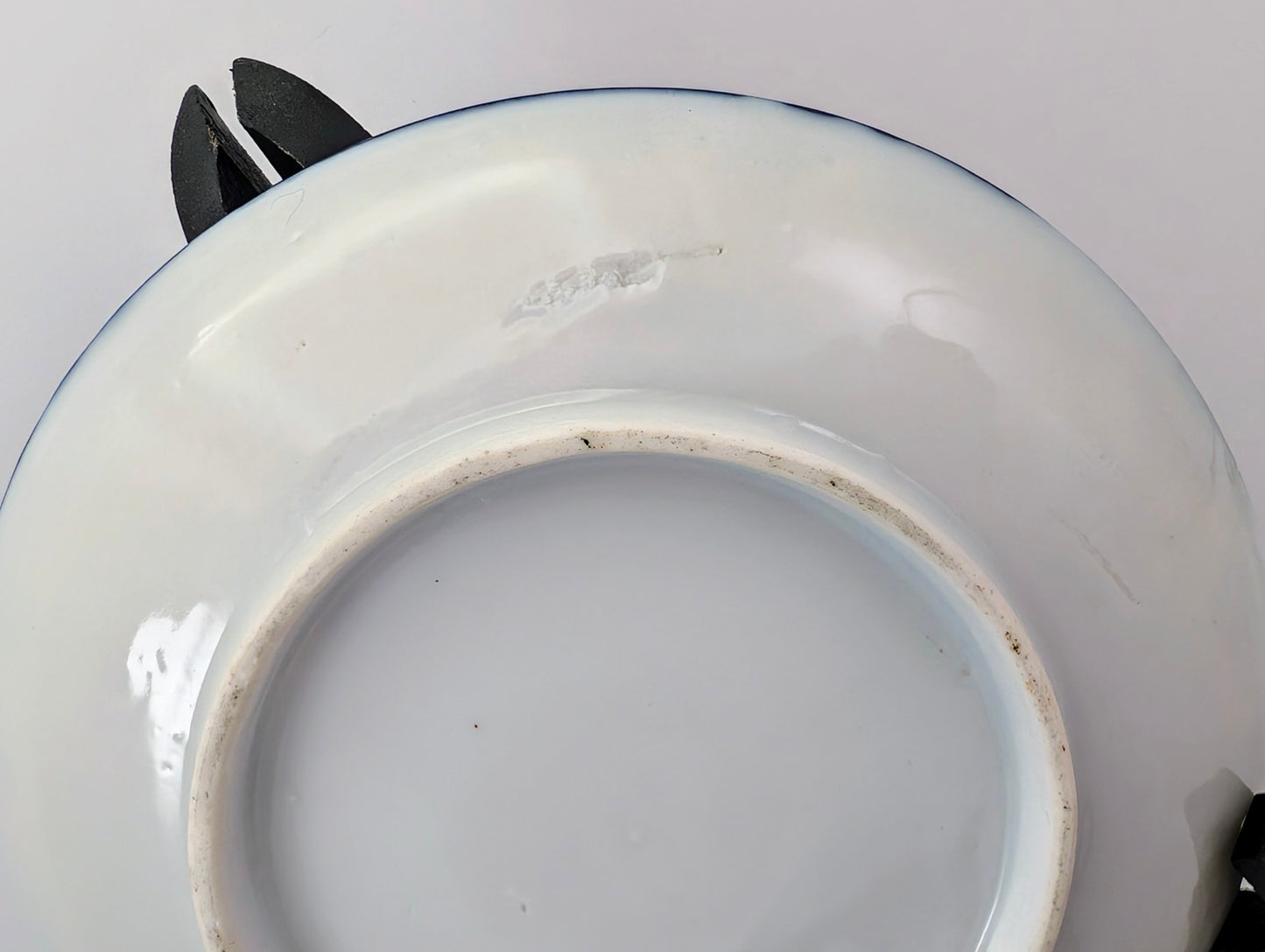Vintage Nippon-Style Hand-Painted Teacup & Saucer – Cobalt Rim, Eggshell Porcelain