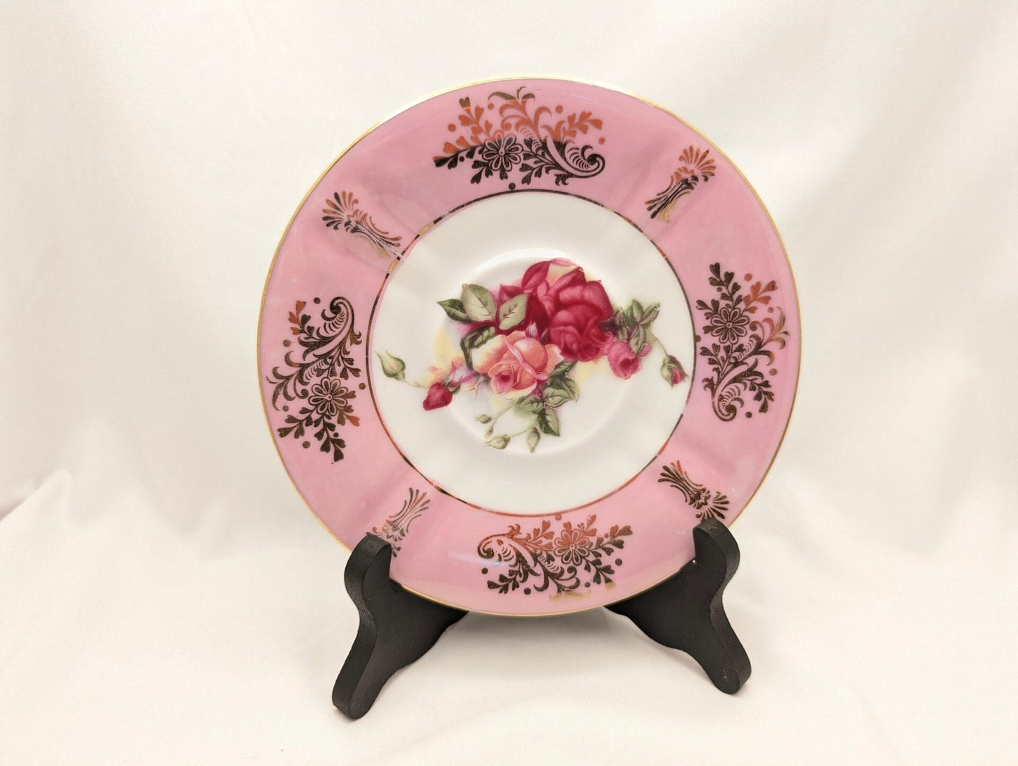 Elegant Royal Halsey Pink Lusterware Teacup & Saucer Set with Rose Pattern – Vintage Collectible Porcelain image 8