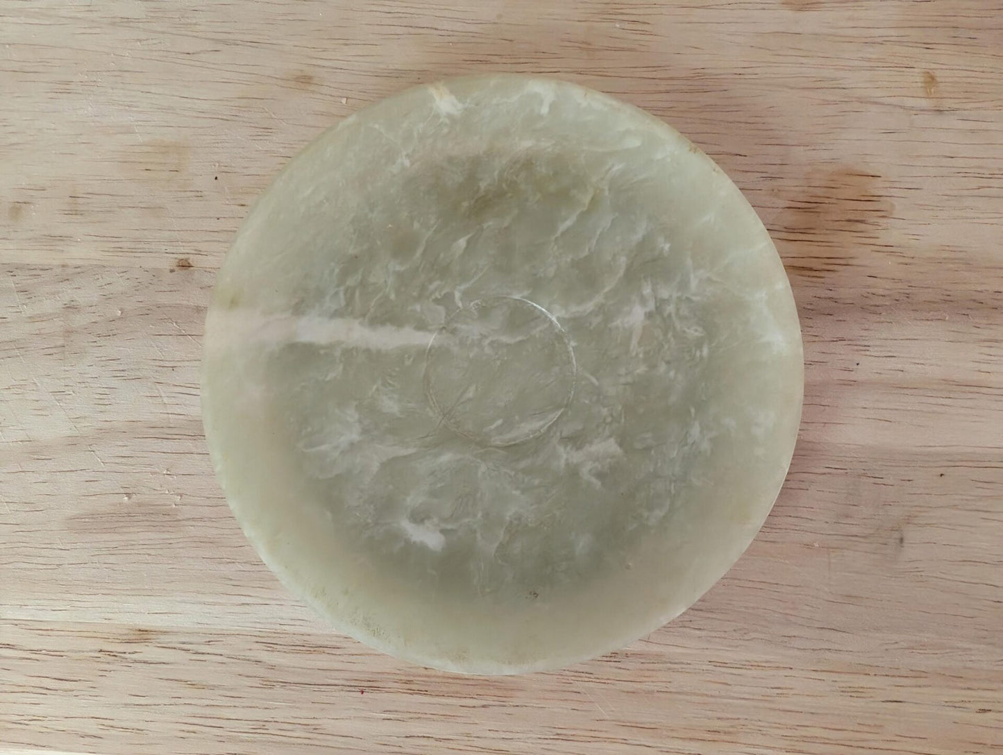 Antique Chinese Carved Jade Demitasse Cup & Saucer Set in Light Celadon-Early 20th Century image 9