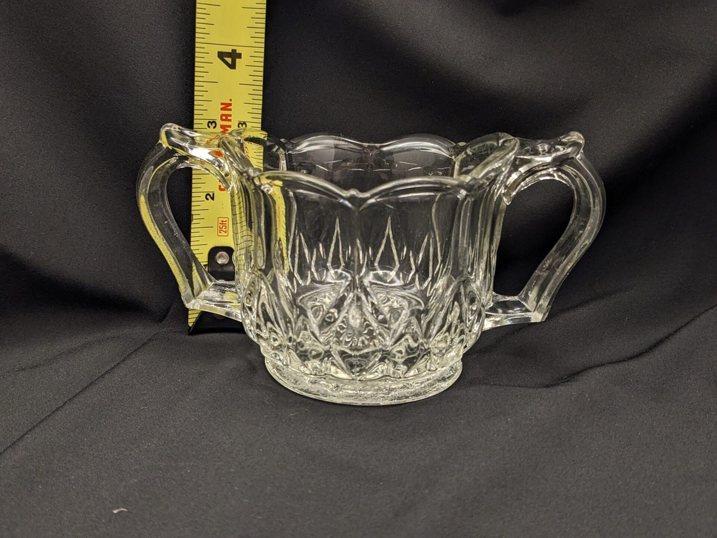 Art Deco EAPG Dunmoyle Open Sugar Bowl by United States Glass Co 1920s image 9