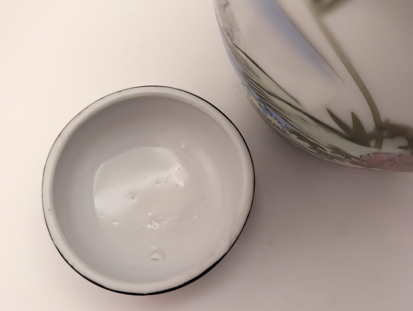 MCM Japanese Ginger Jar - Hand-Painted Seaside Scene with Bamboo, Flowers, Black & Gold Accents image 7