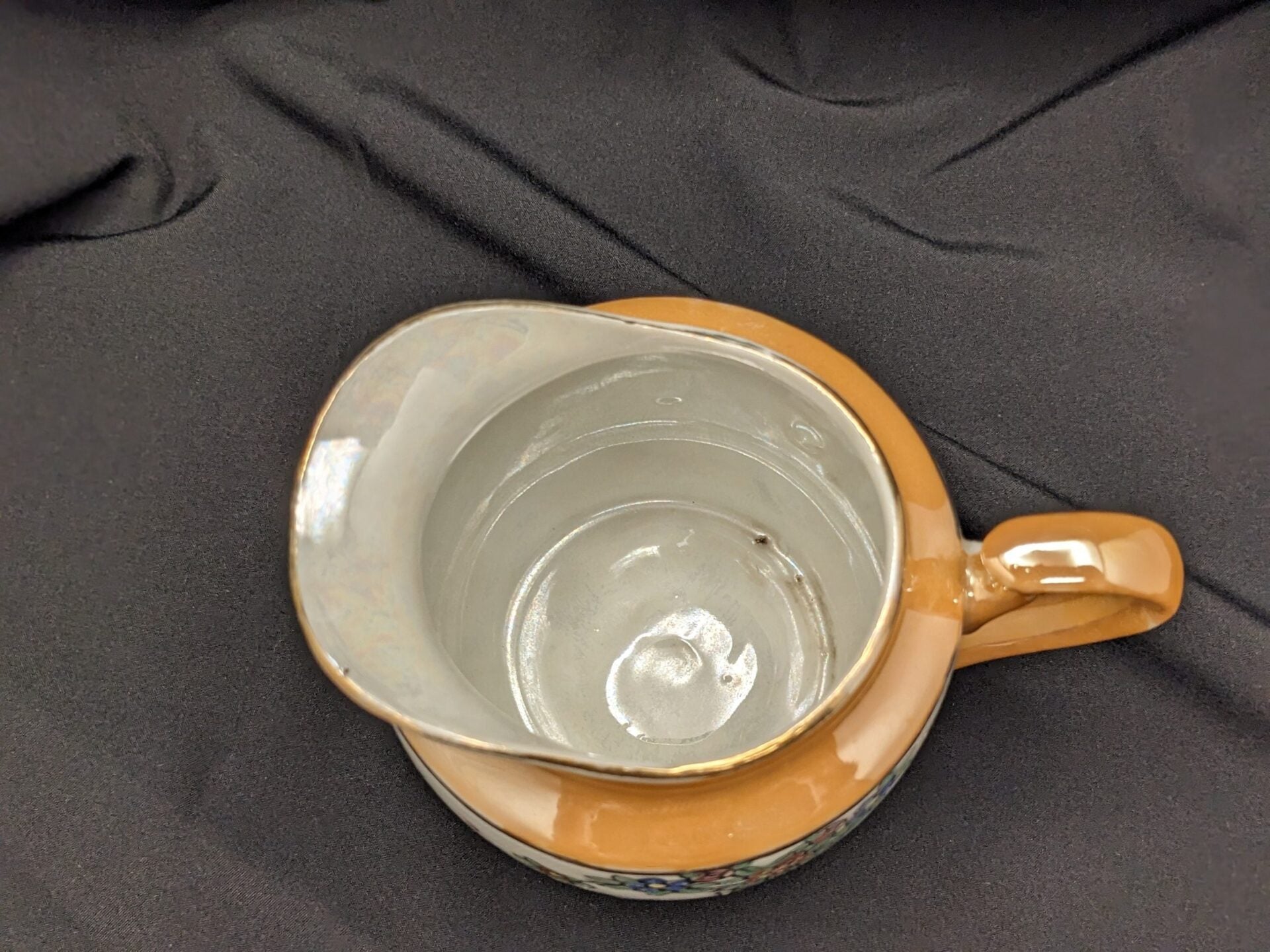 Handpainted Tea Pot, Sugar Bowl, and Creamer Set in Orange Vintage Lusterware - Made by Tashiro Shoten Ltd Nagoya, Japan image 7