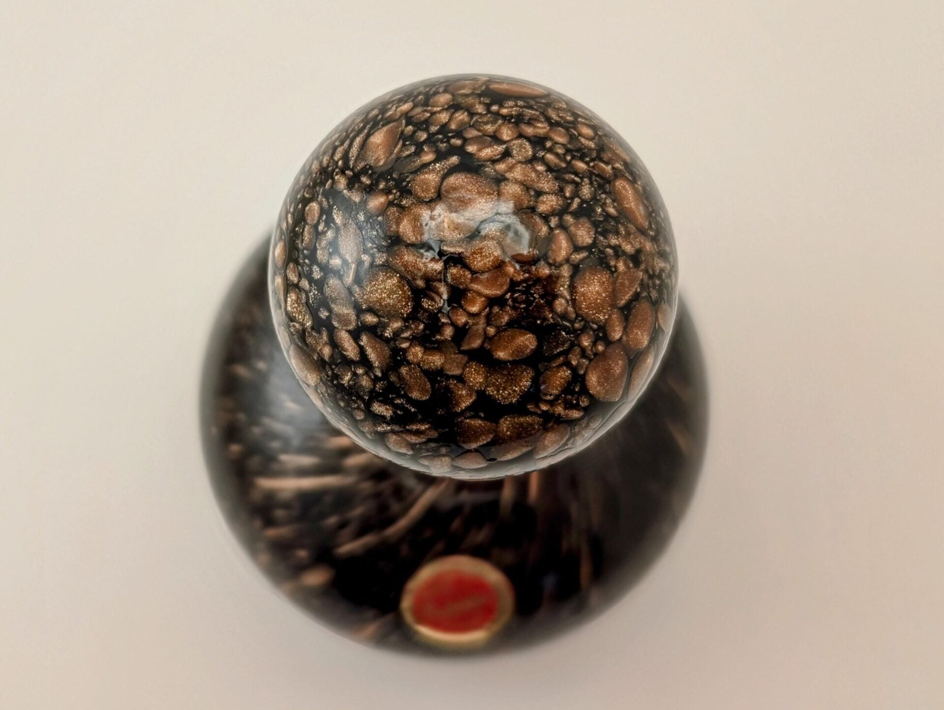 Murano Glass Decanter Perfume Bottle with Stopper - Italian Aventurine Copper & Black Art Glass image 4