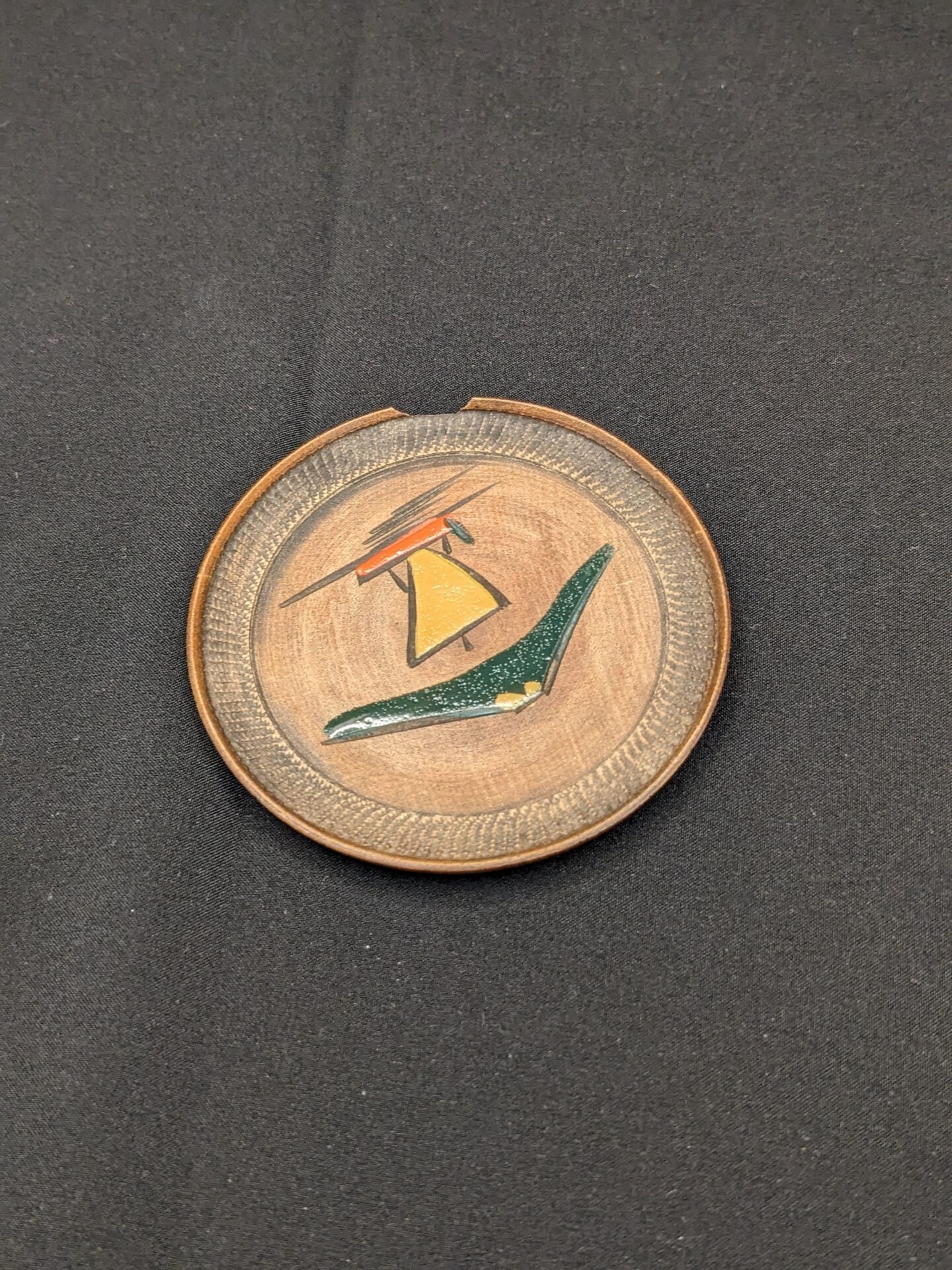 Mt Fuji Carved and Painted Wood Coasters Set of 8 - 1950s Japan image 6