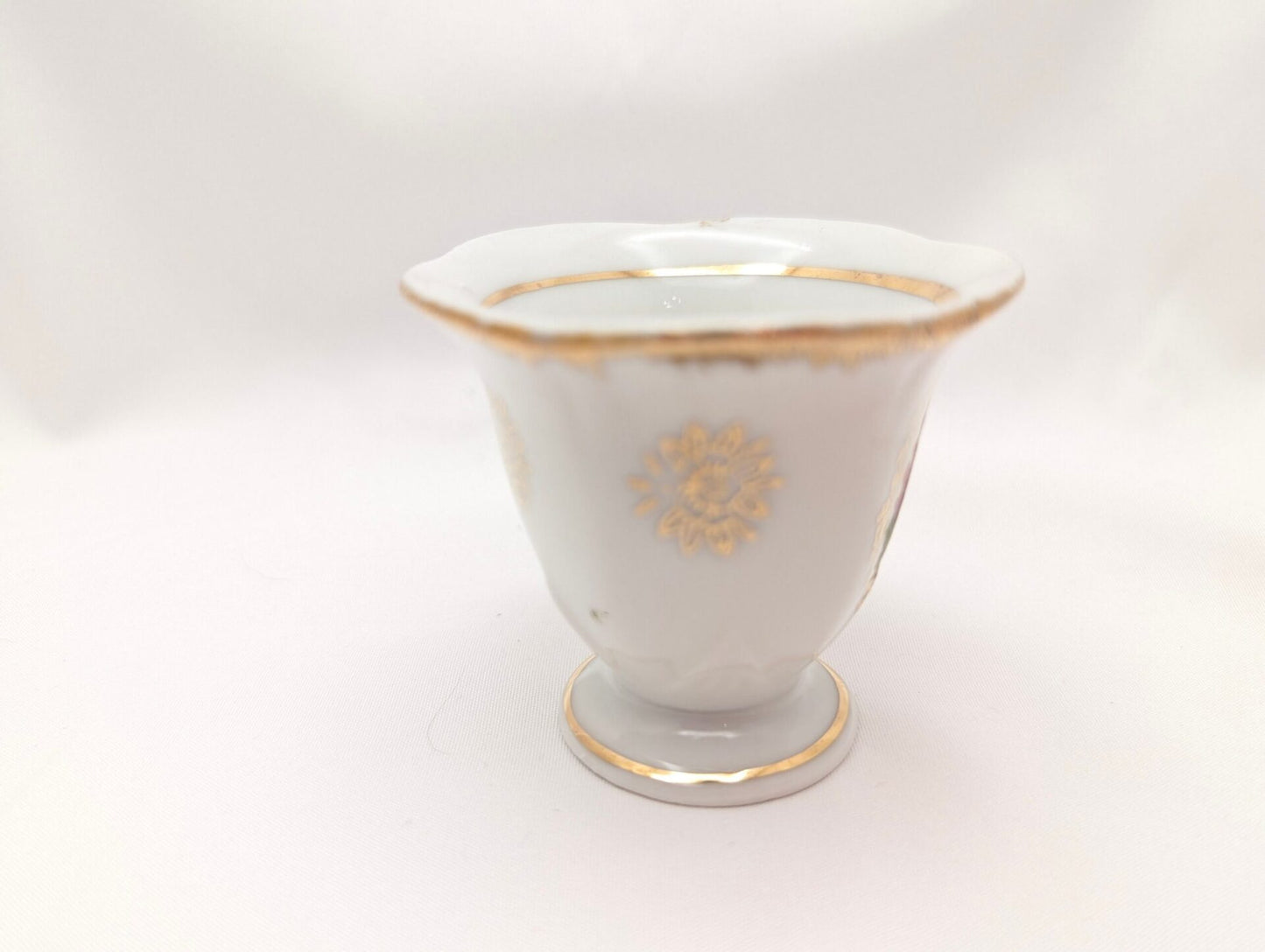Victorian Courting Couple Demitasse Cup & Saucer Set Maple Leaf Plate and Gilt Trim-Made in Japan Vintage image 5