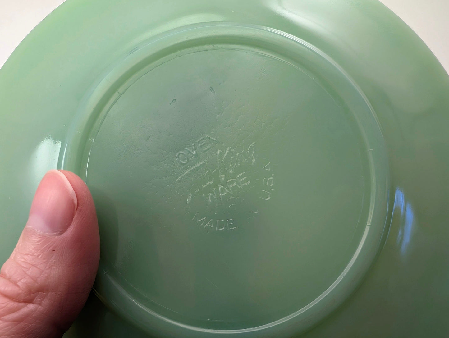 1950s Fire King Jadeite Cup and Saucer - Jane Ray Pattern