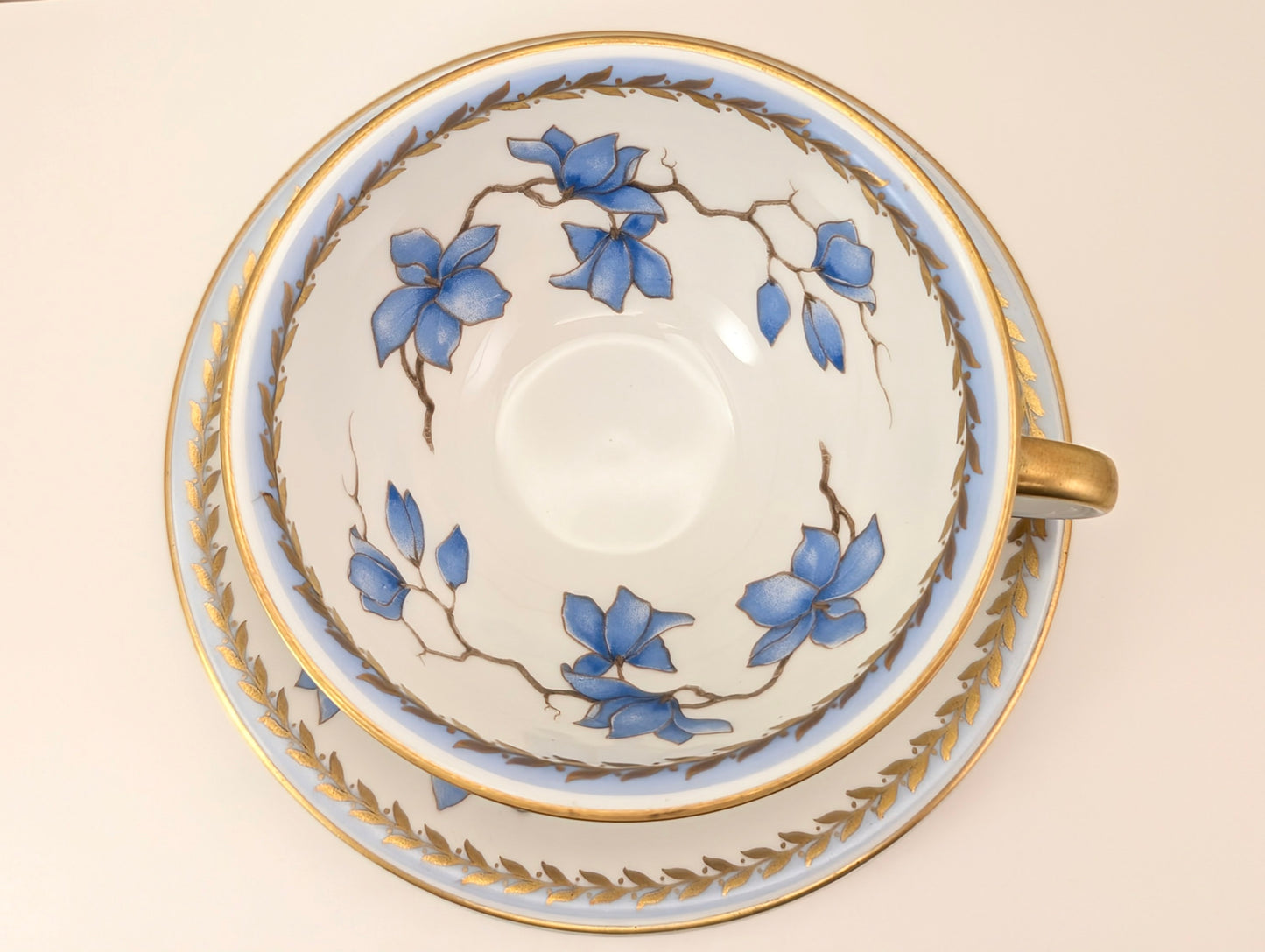 Top view of a Stunning 1940s Rosenthal Blue Danube Cup & Saucer