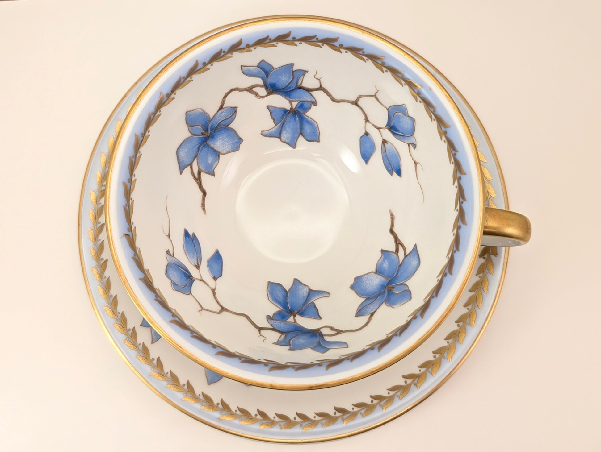 Top view of a Stunning 1940s Rosenthal Blue Danube Cup & Saucer