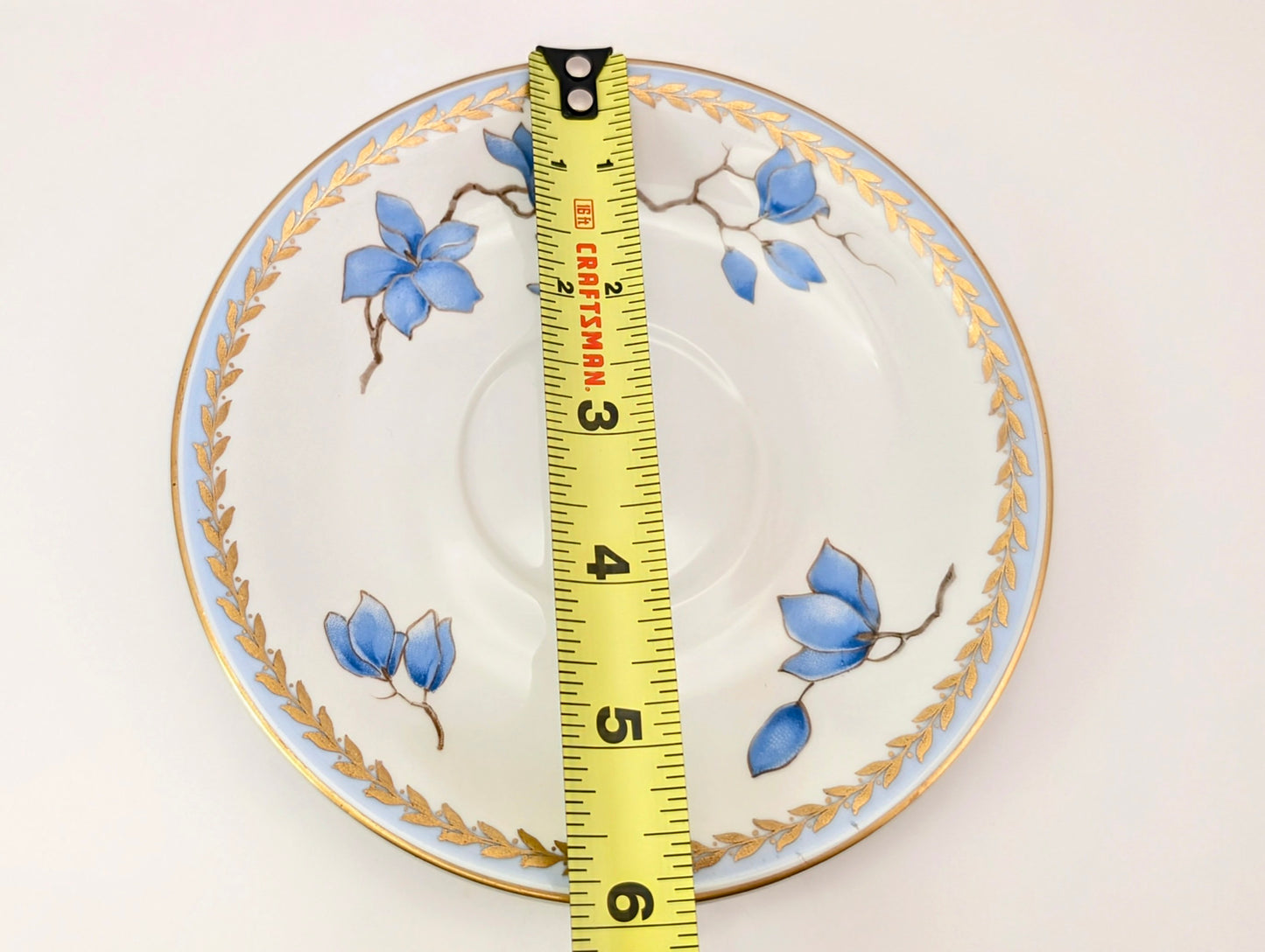 1940s Rosenthal Blue Danube Saucer with Tape Measure - Diameter almost 6 inches