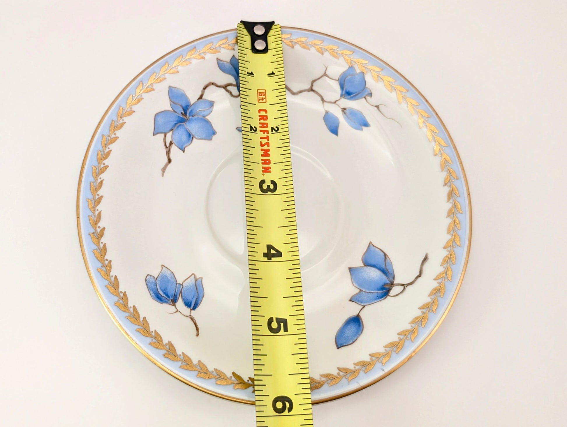 1940s Rosenthal Blue Danube Saucer with Tape Measure - Diameter almost 6 inches