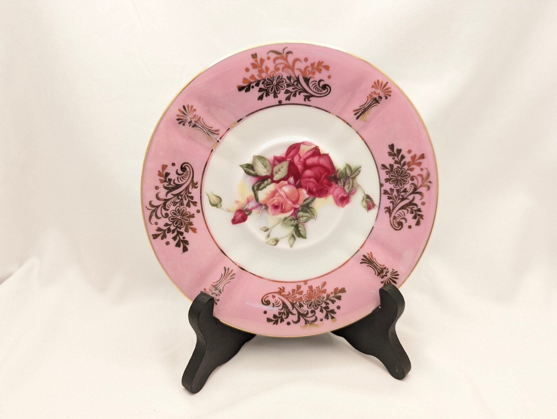Elegant Royal Halsey Pink Lusterware Teacup & Saucer Set with Rose Pattern – Vintage Collectible Porcelain image 8
