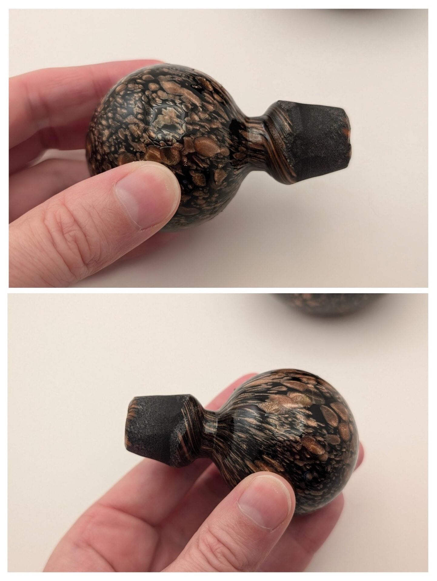 Murano Glass Decanter Perfume Bottle with Stopper - Italian Aventurine Copper & Black Art Glass image 7