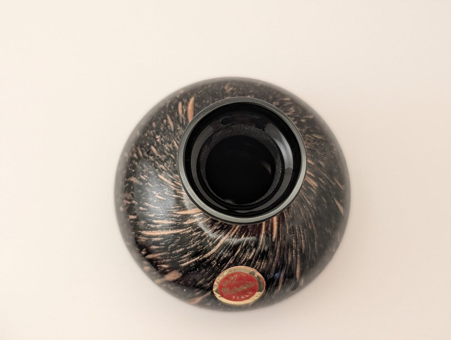 Murano Glass Decanter Perfume Bottle with Stopper - Italian Aventurine Copper & Black Art Glass image 5