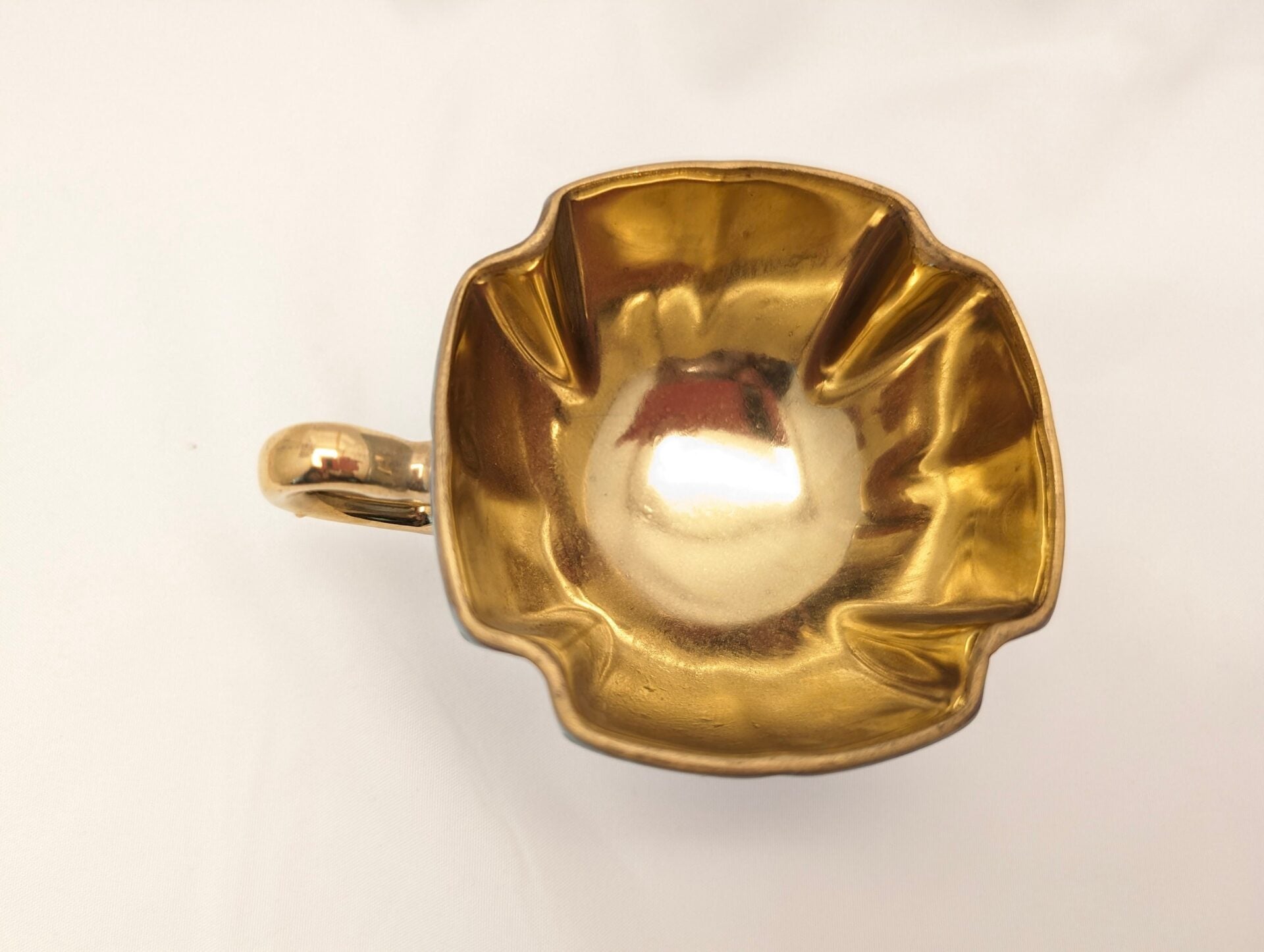 Vintage Royal Ainsley Blue Teacup & Saucer with Roses, Quatrefoil Demitasse, Hand-Painted Gilt Details image 8
